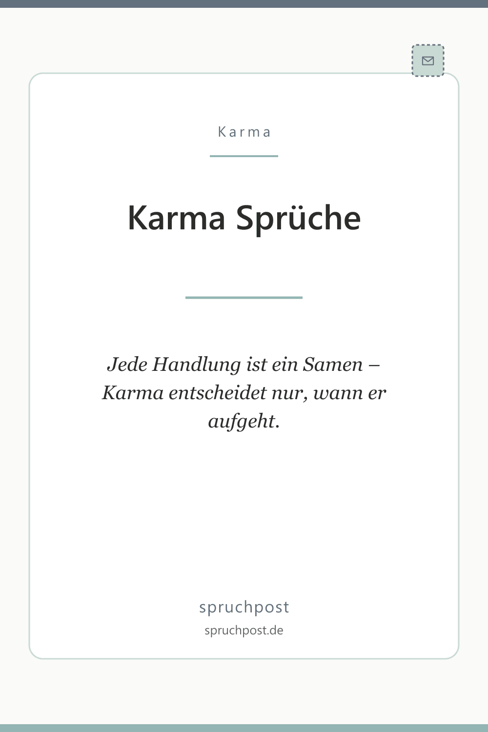 Spruchbild: Weise Sprüche über Karma