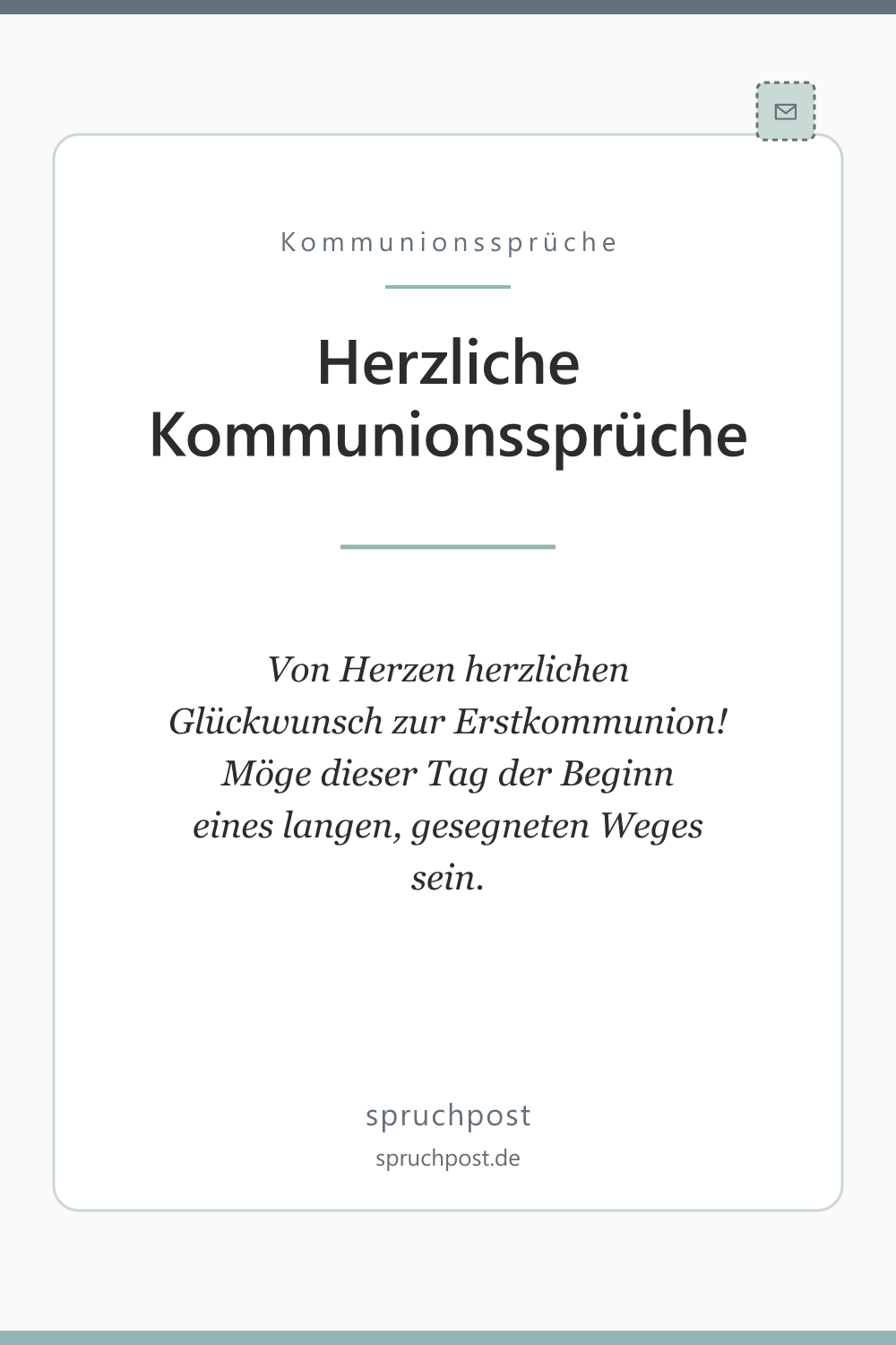 Spruchbild: Herzliche Kommunionssprüche