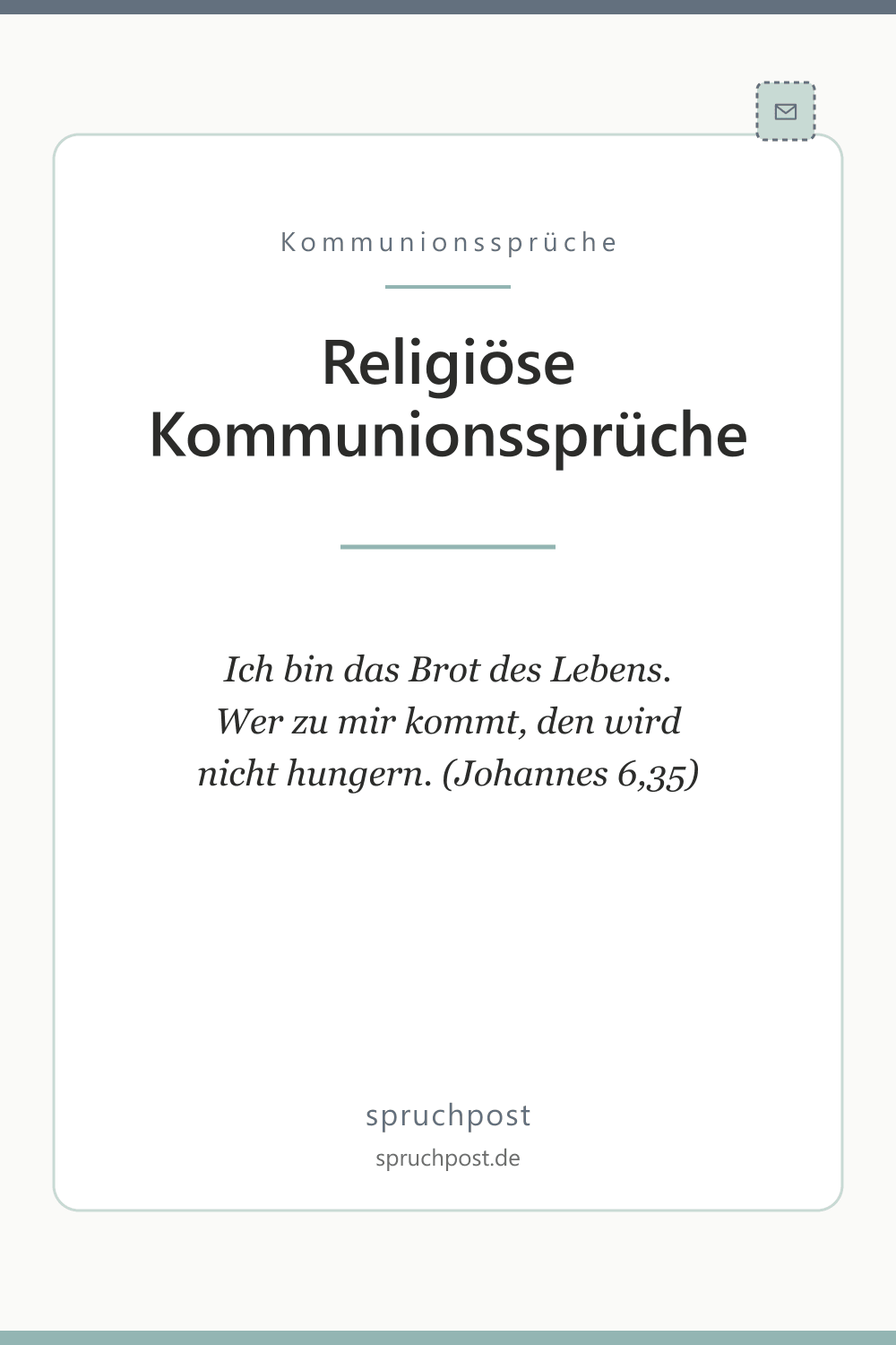Spruchbild: Religiöse Kommunionssprüche
