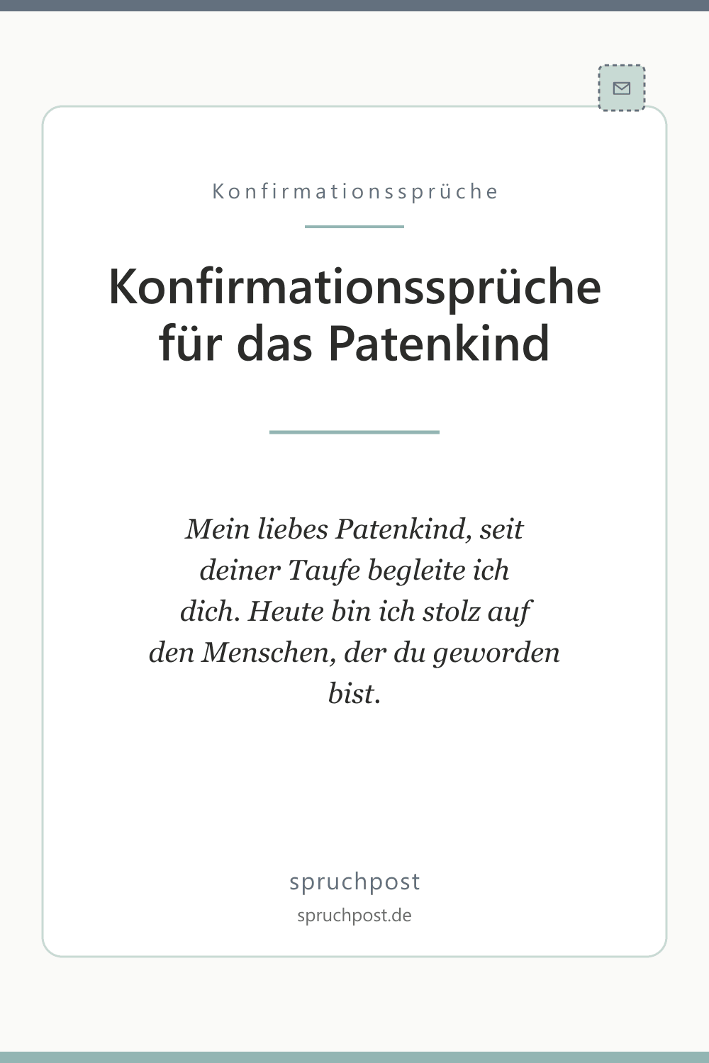 Spruchbild: Konfirmationssprüche für das Patenkind