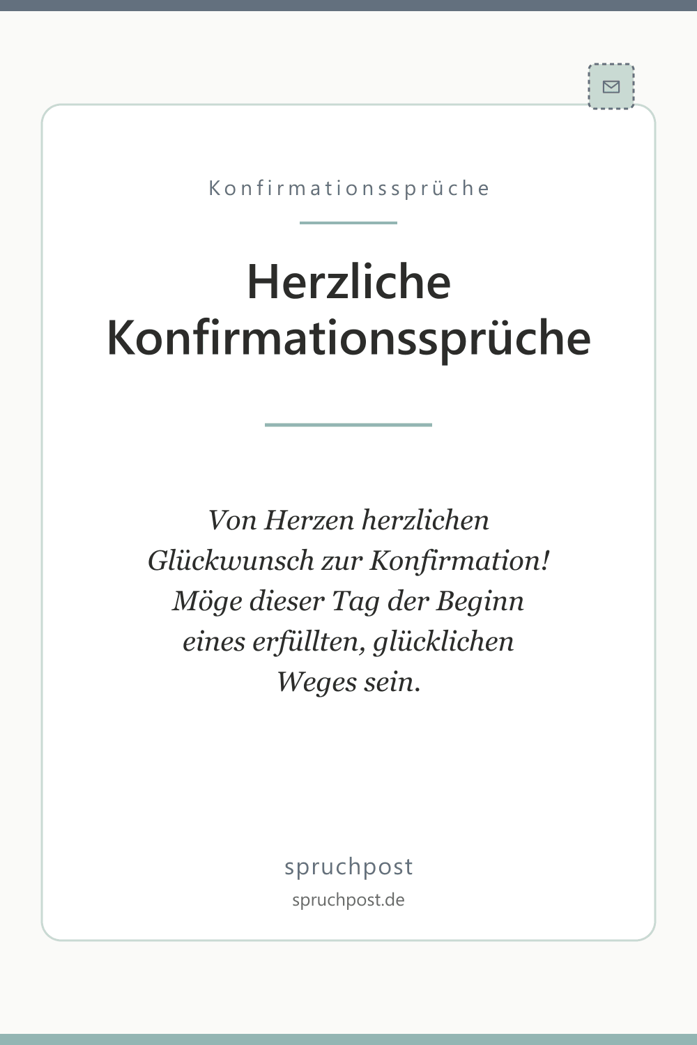 Spruchbild: Herzliche Konfirmationssprüche