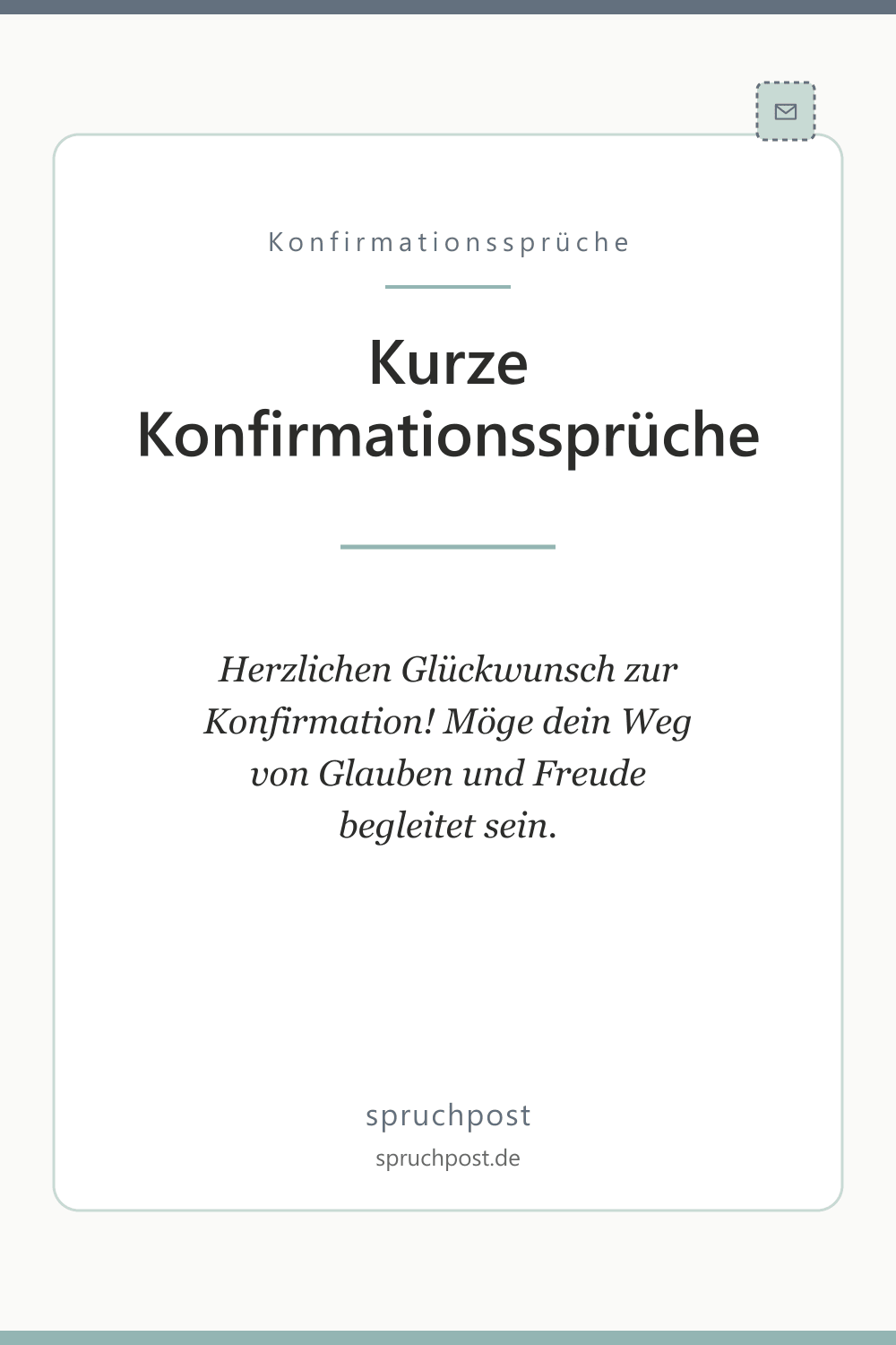 Spruchbild: Kurze Konfirmationssprüche