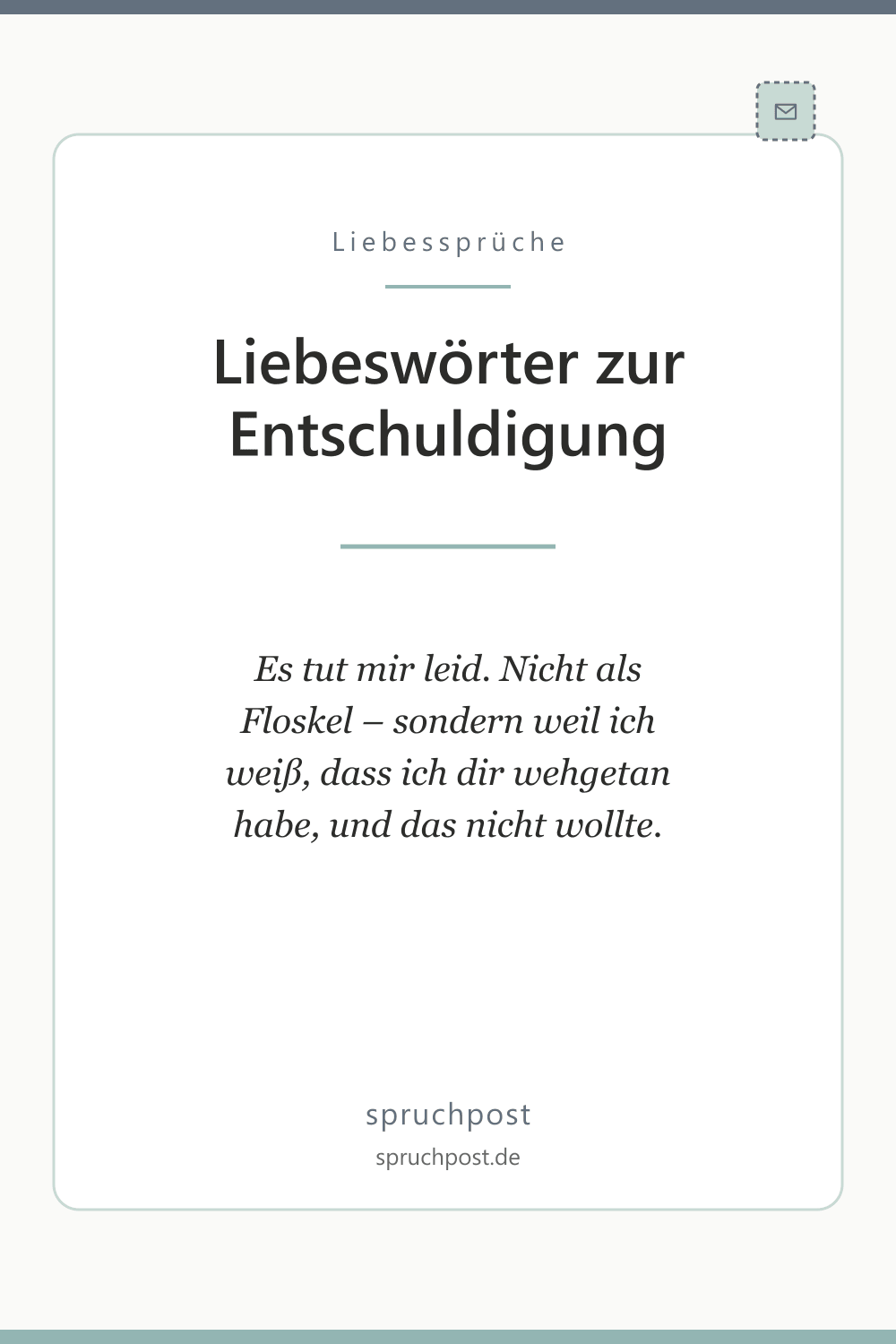 Spruchbild: Liebeswörter zur Entschuldigung