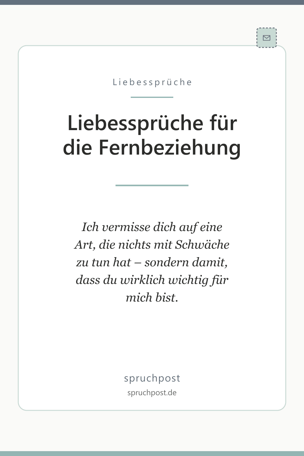 Spruchbild: Liebessprüche für die Fernbeziehung
