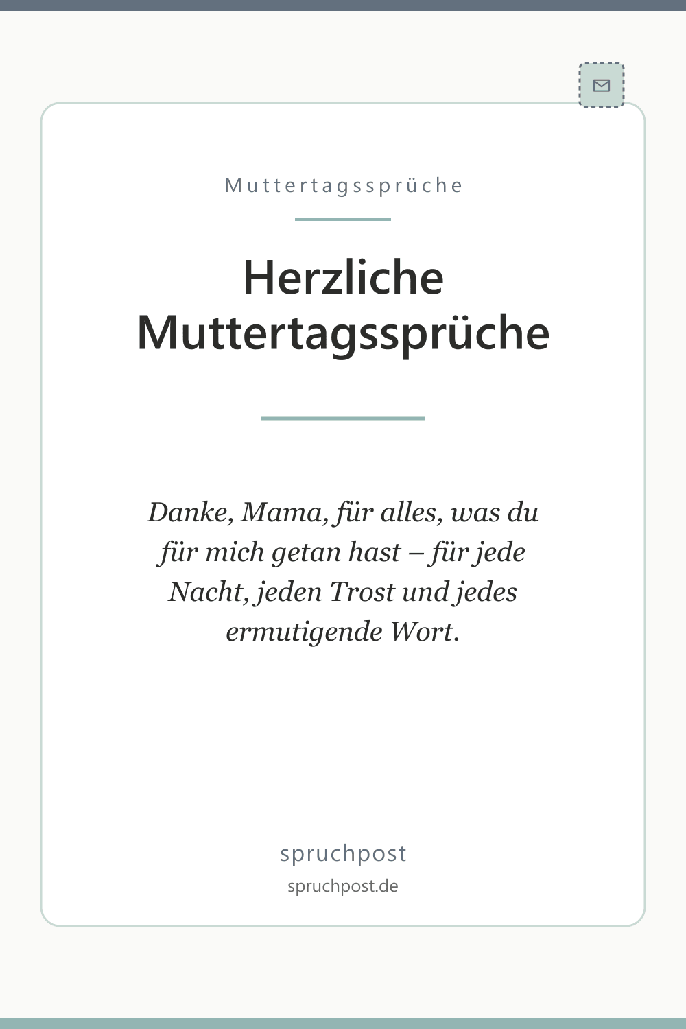 Spruchbild: Herzliche Muttertagssprüche