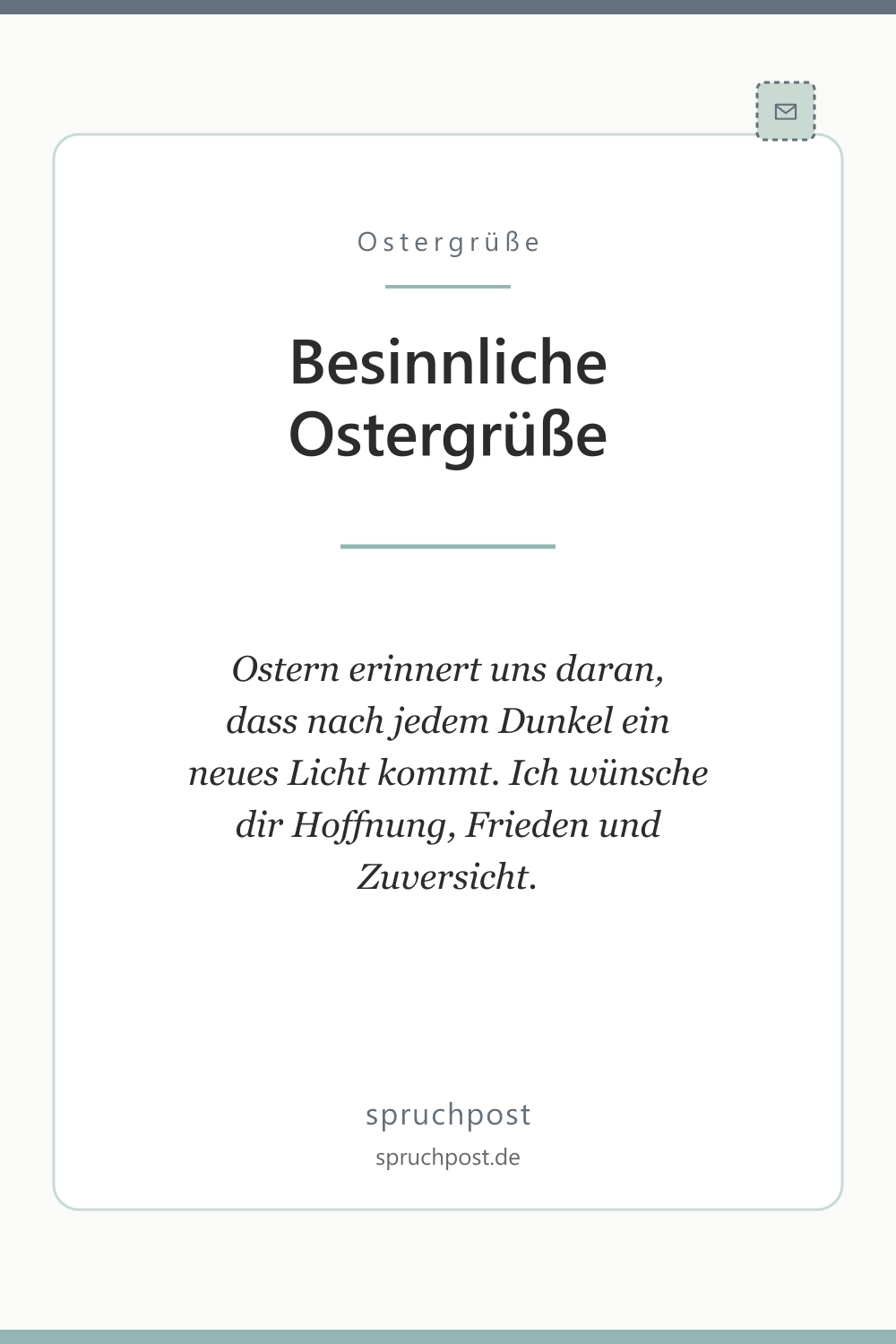 Spruchbild: Besinnliche Ostergrüße