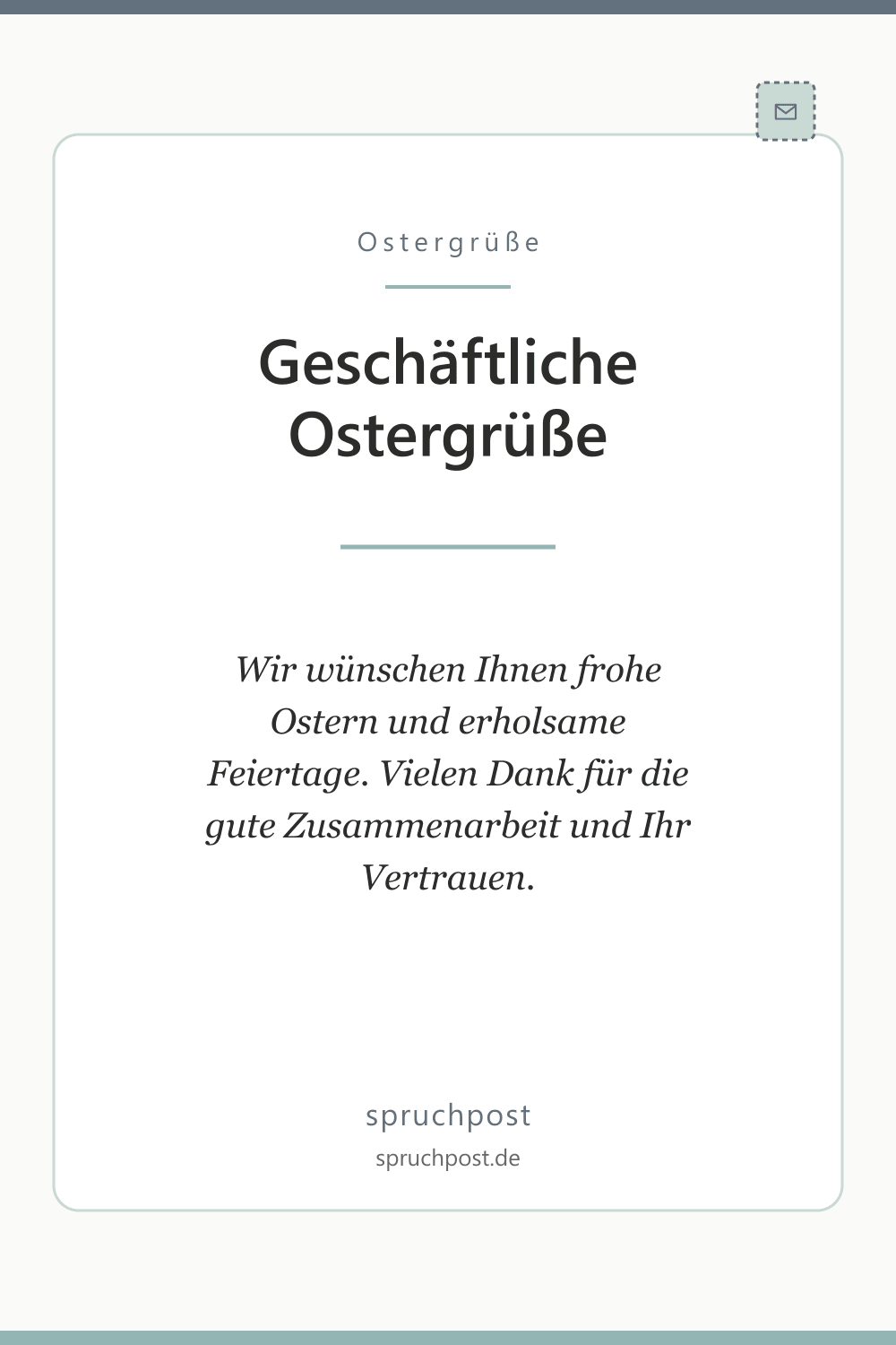 Spruchbild: Geschäftliche Ostergrüße