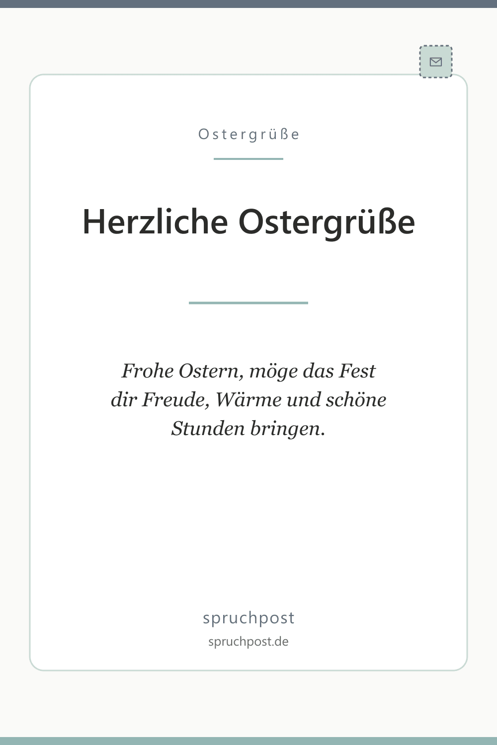 Spruchbild: Herzliche Ostergrüße