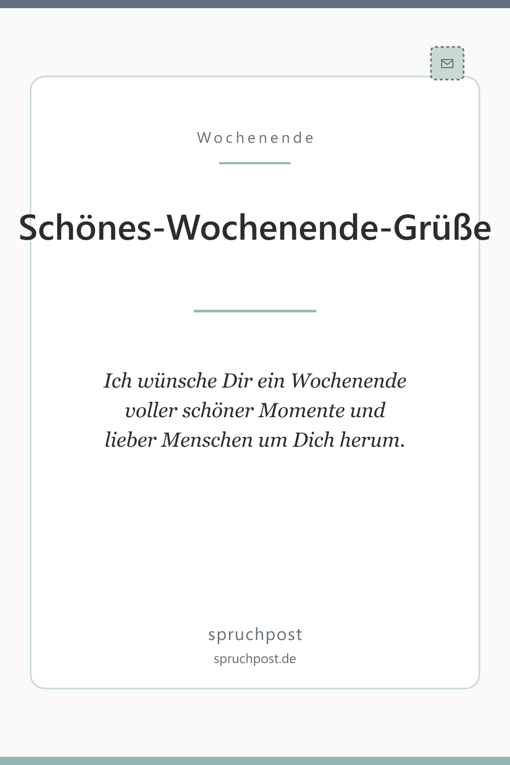 Spruchbild: Herzliche Wochenend-Grüße