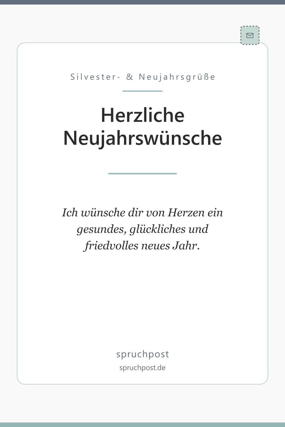 Spruchbild: Herzliche Neujahrswünsche