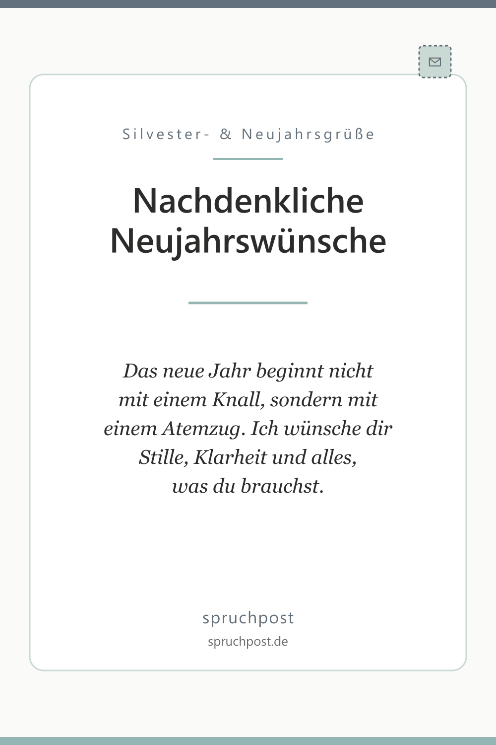Spruchbild: Nachdenkliche Neujahrswünsche