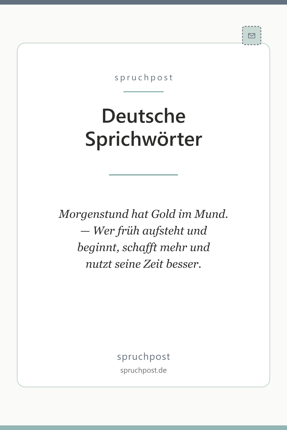 Spruchbild: Deutsche Sprichwörter