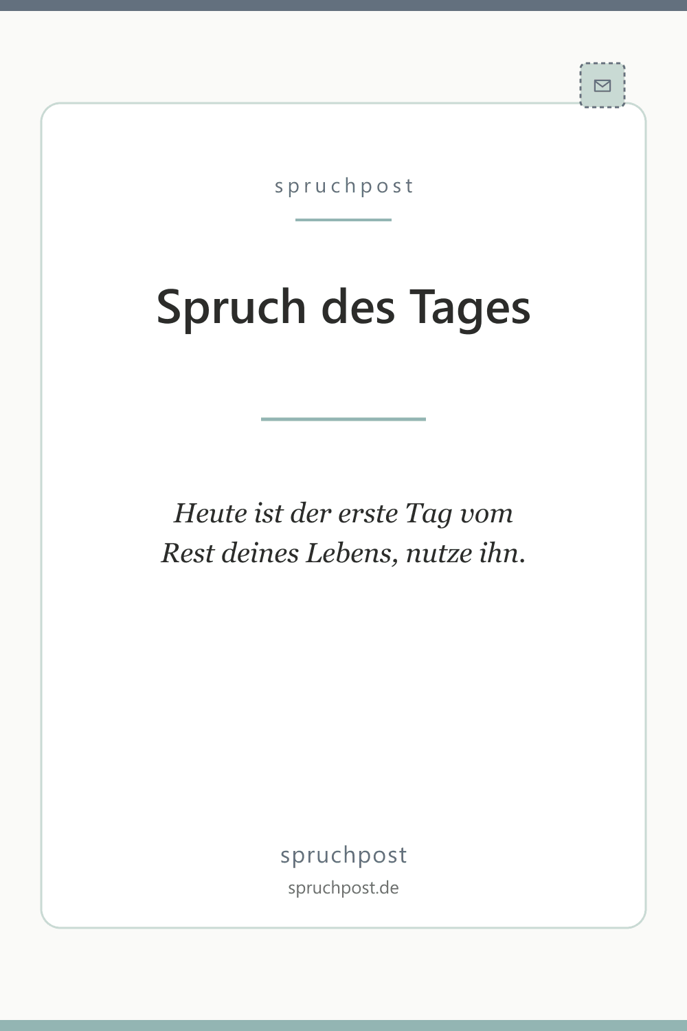 Spruchbild: Spruch des Tages