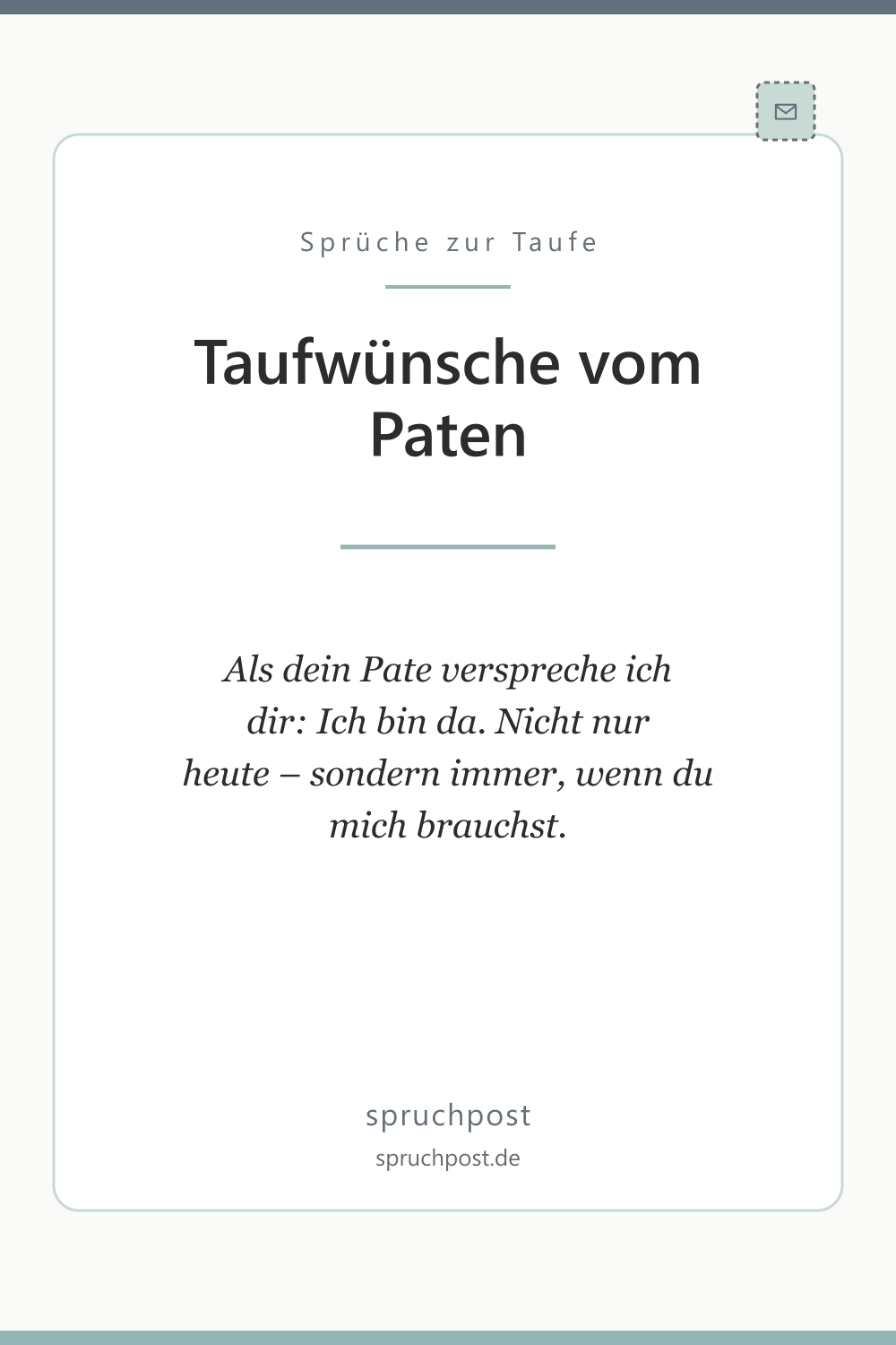 Spruchbild: Taufwünsche vom Paten