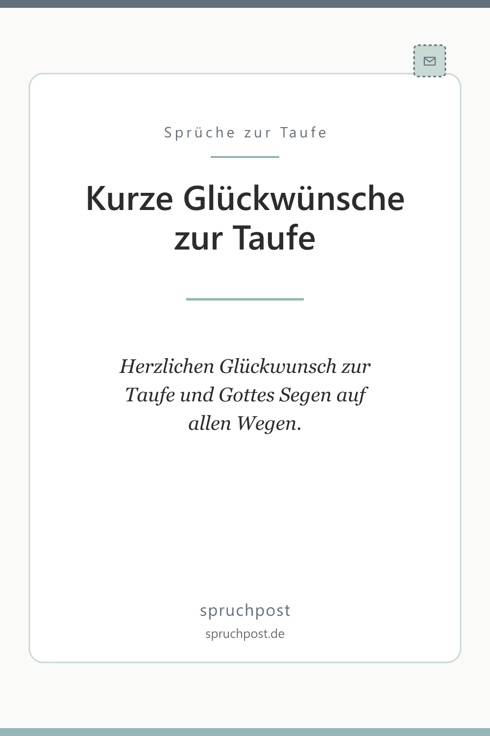 Spruchbild: Kurze Glückwünsche zur Taufe