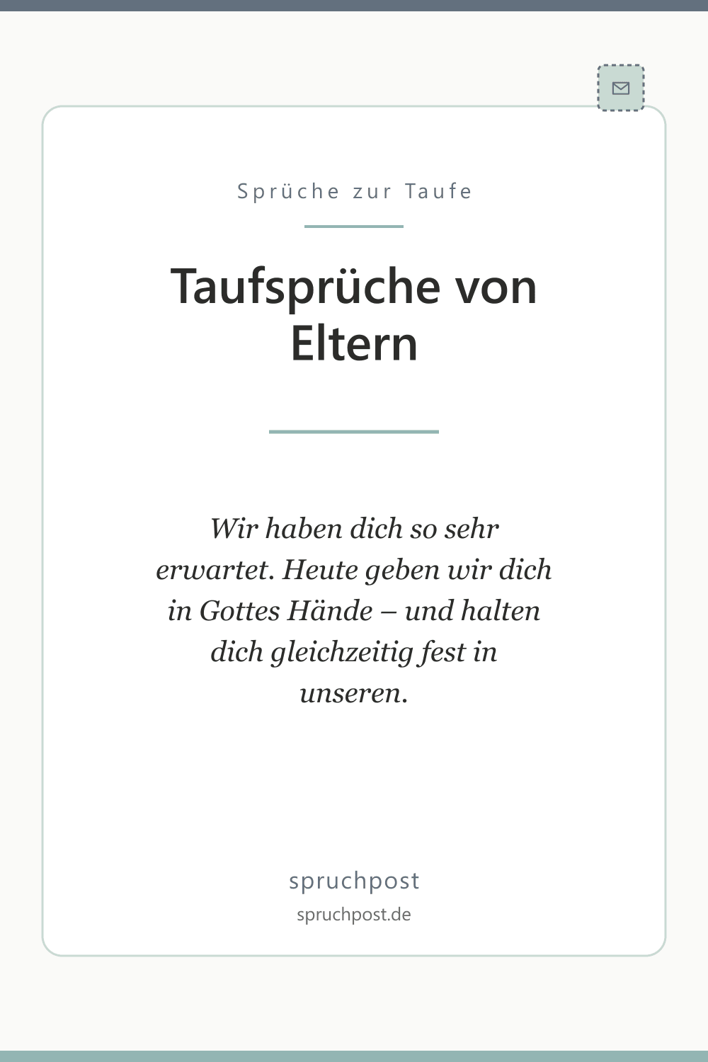Spruchbild: Taufsprüche von Eltern