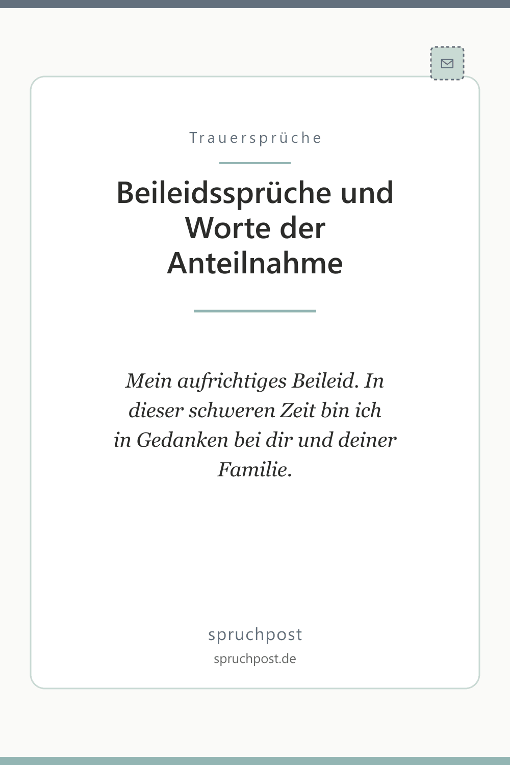Spruchbild: Beileidssprüche und Worte der Anteilnahme