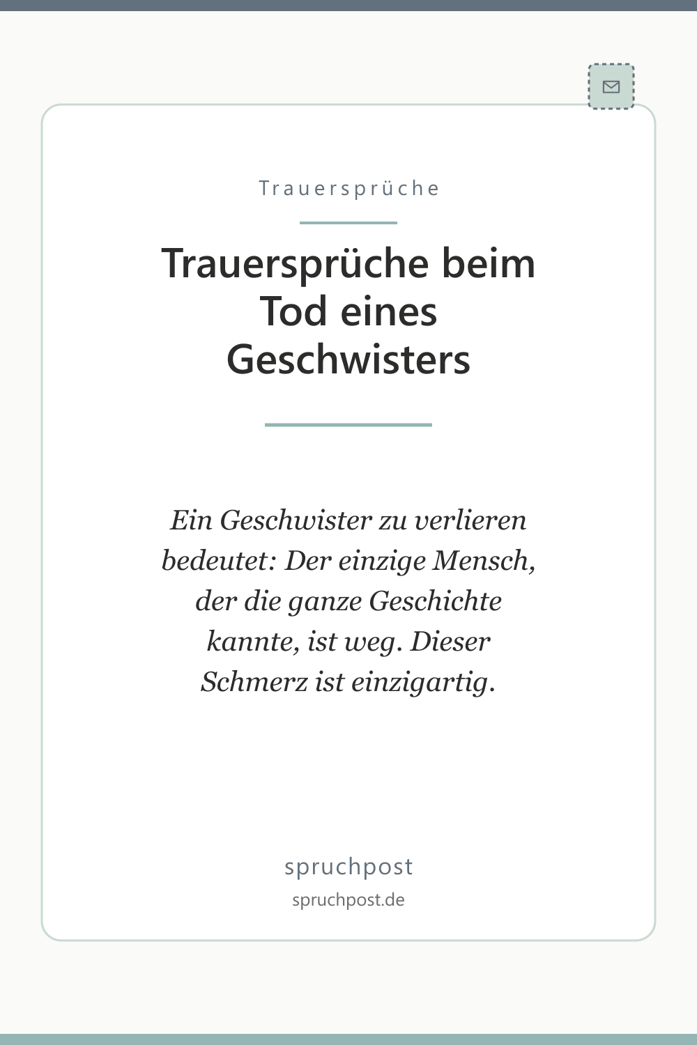 Spruchbild: Trauersprüche beim Tod eines Geschwisters