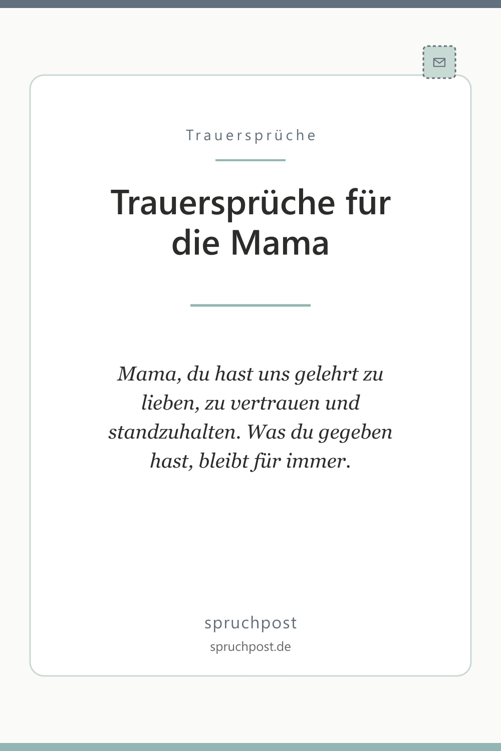 Spruchbild: Trauersprüche für die Mama