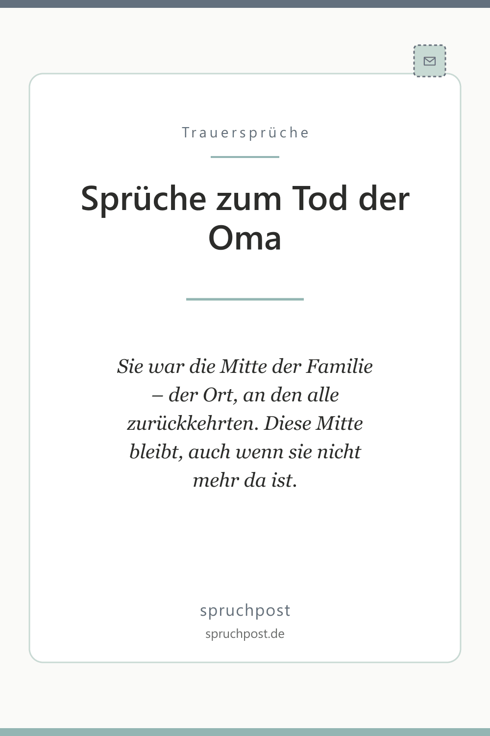 Spruchbild: Sprüche zum Tod der Oma