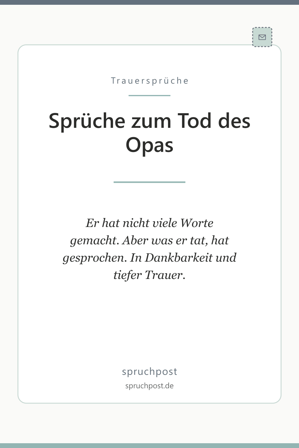 Spruchbild: Sprüche zum Tod des Opas