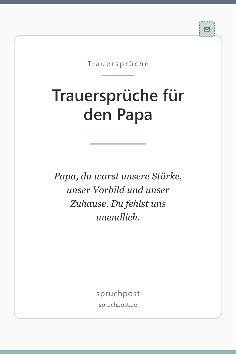 Spruchbild: Trauersprüche für den Papa