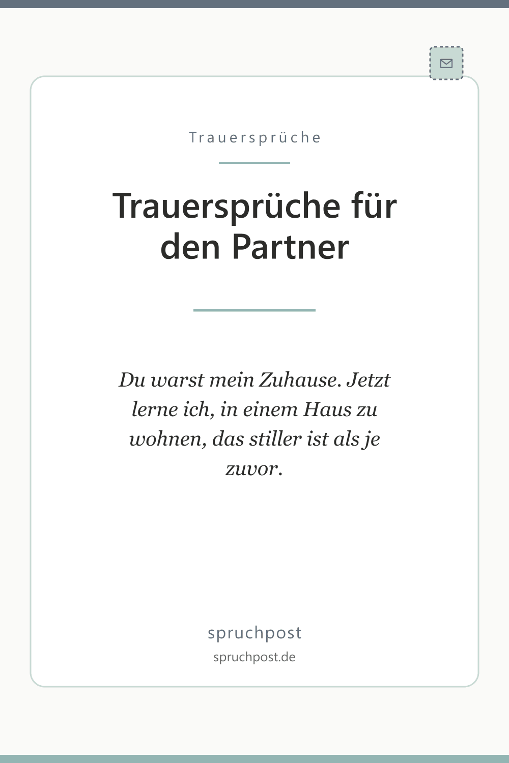 Spruchbild: Trauersprüche für den Partner