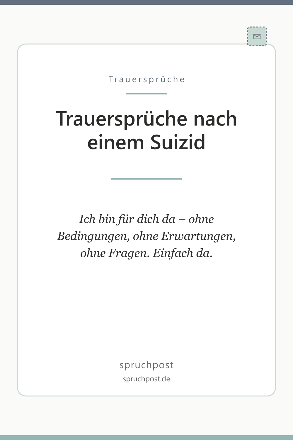 Spruchbild: Trauersprüche nach einem Suizid