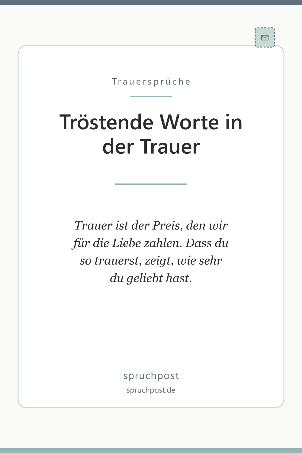 Spruchbild: Tröstende Worte in der Trauer