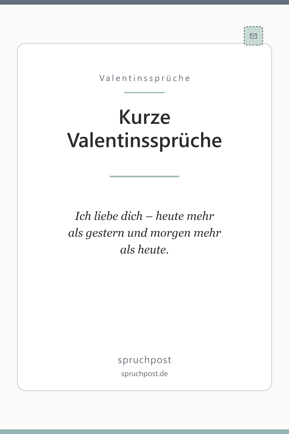 Spruchbild: Kurze Valentinssprüche
