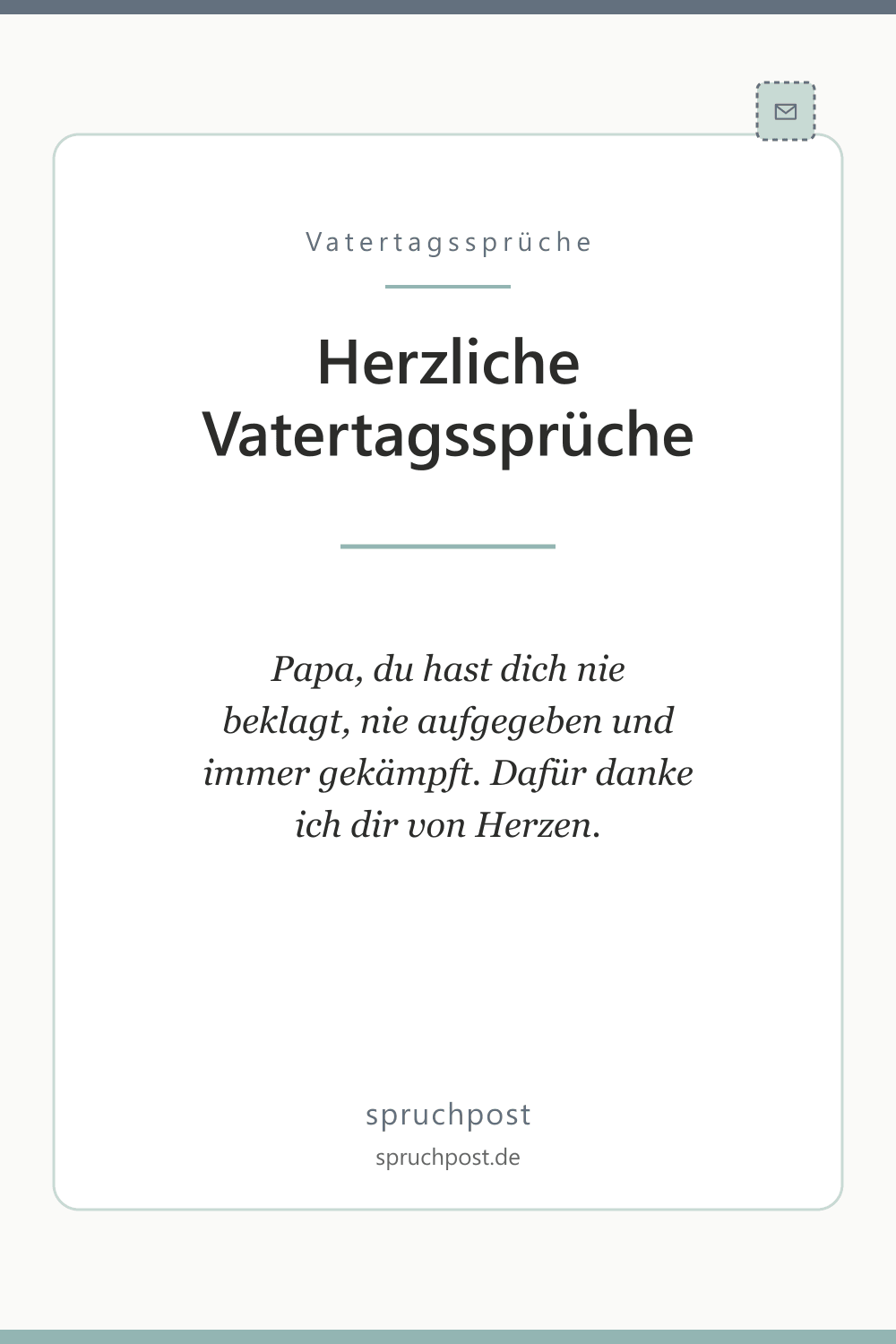 Spruchbild: Herzliche Vatertagssprüche