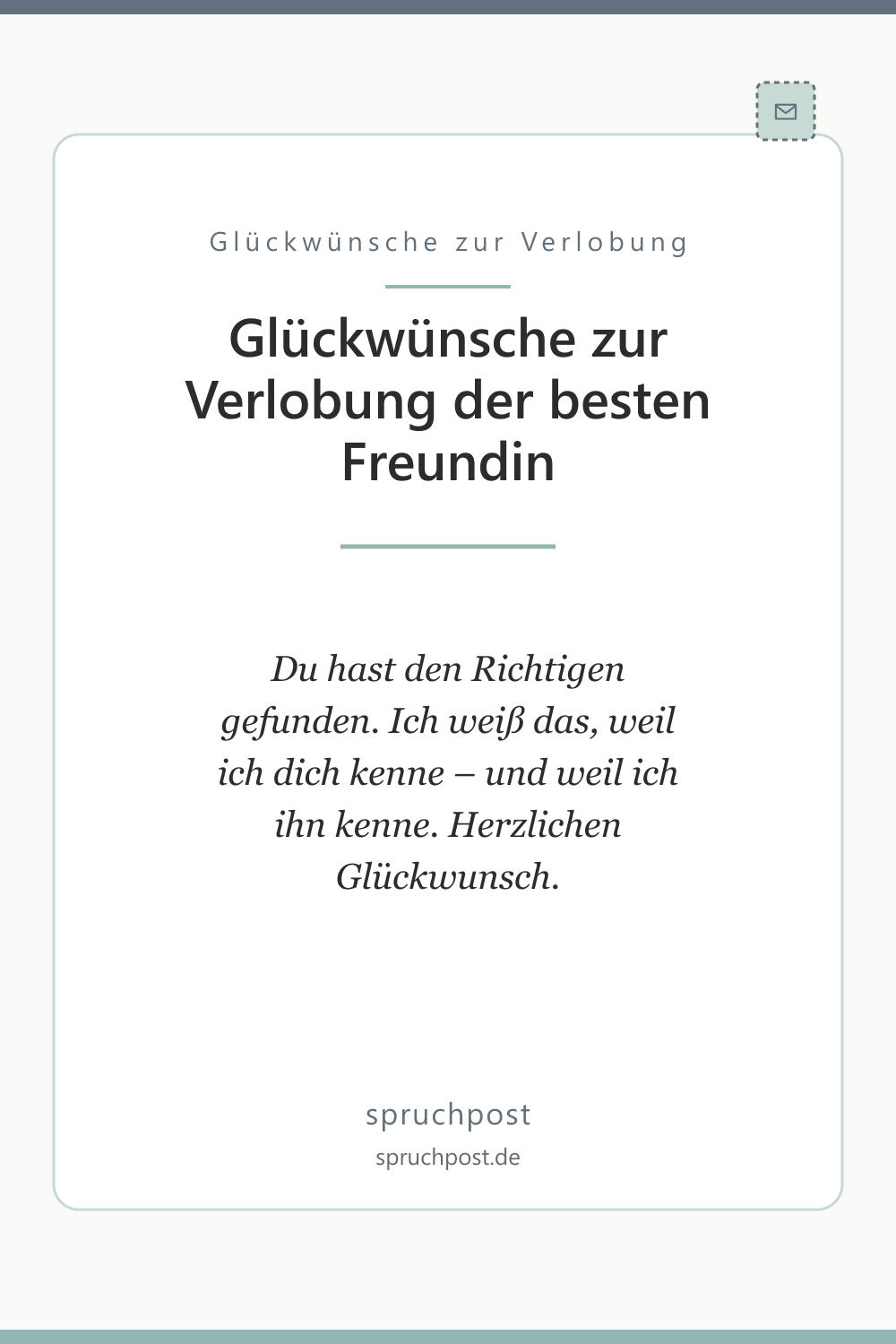 Spruchbild: Glückwünsche zur Verlobung der besten Freundin
