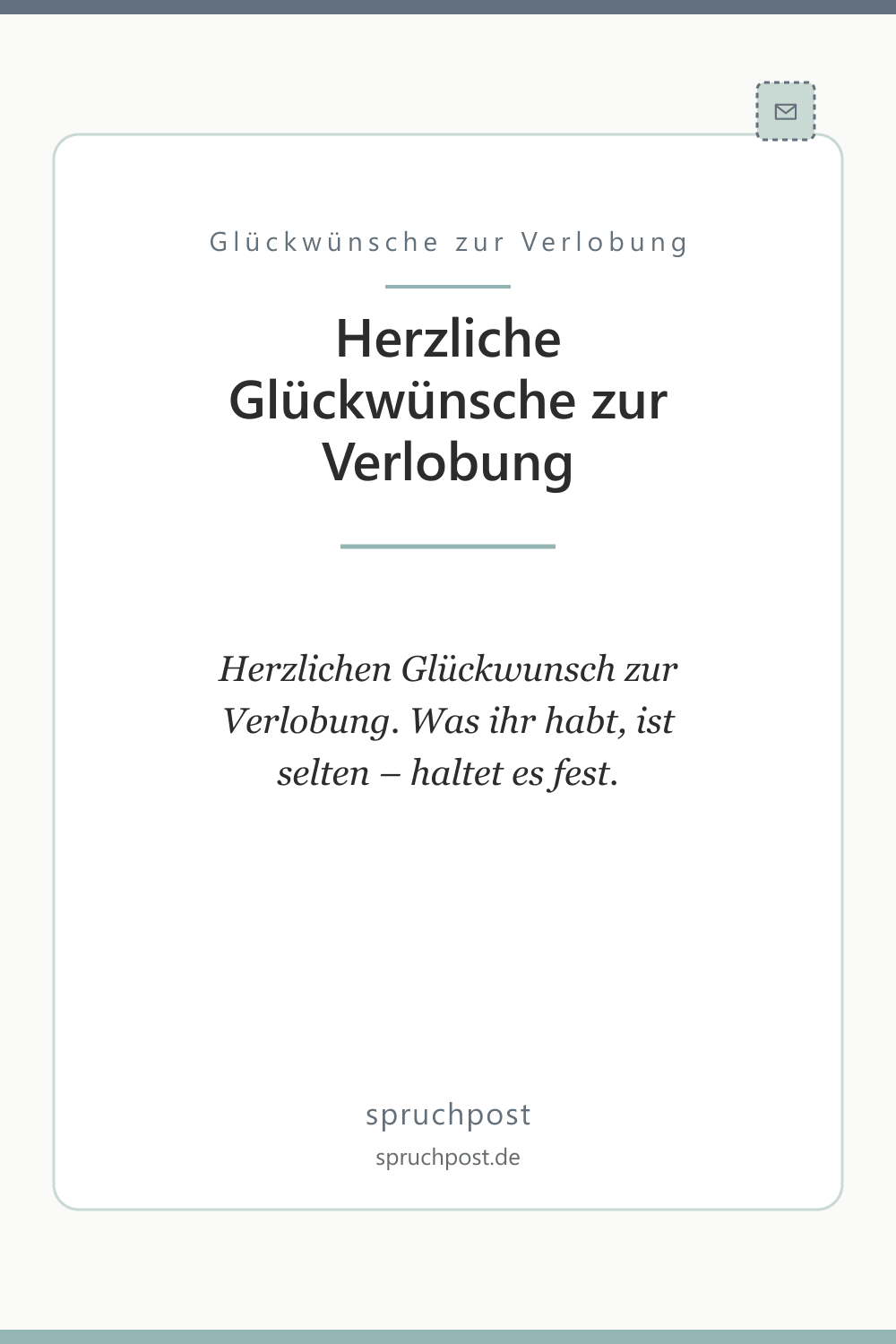 Spruchbild: Herzliche Glückwünsche zur Verlobung