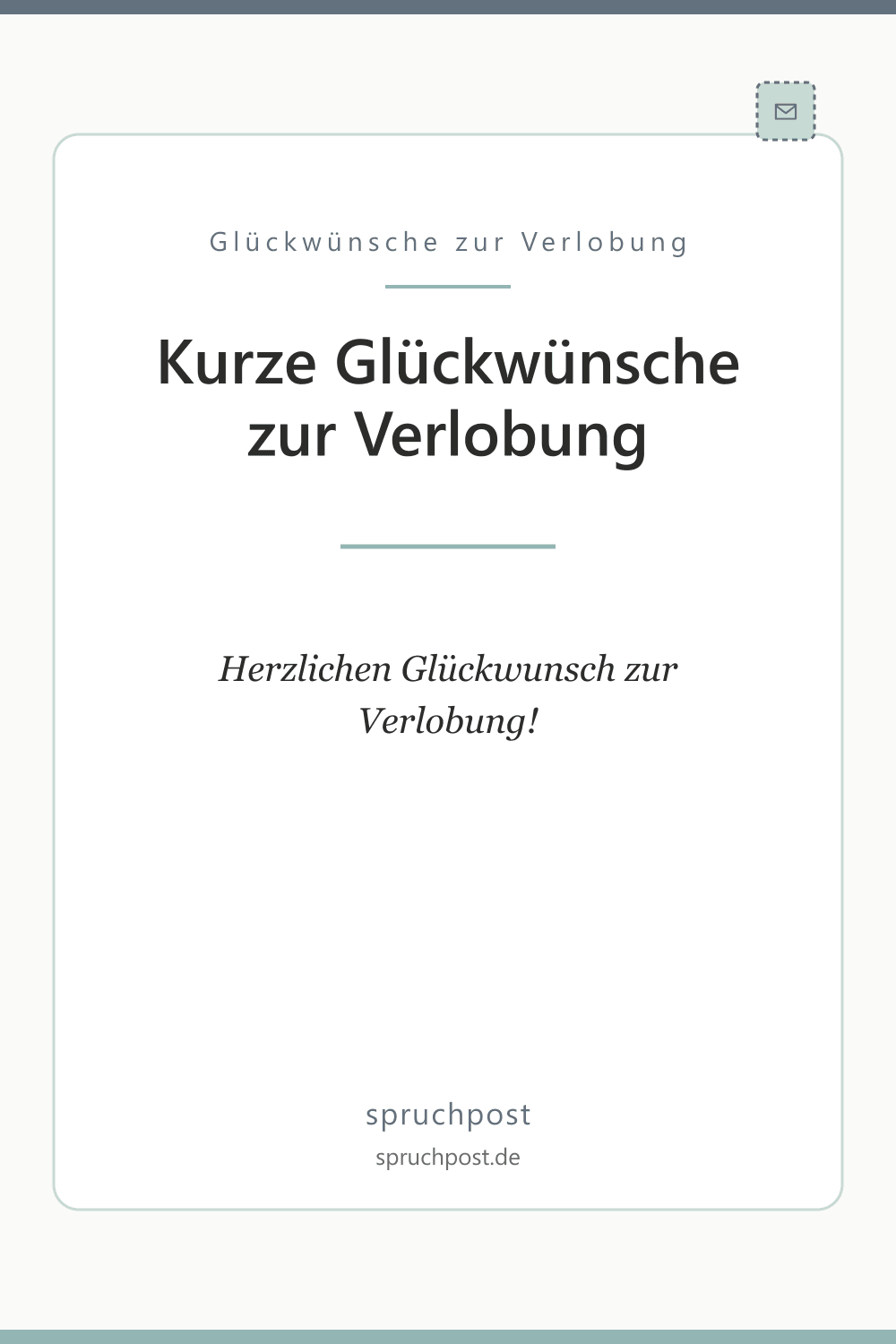 Spruchbild: Kurze Glückwünsche zur Verlobung