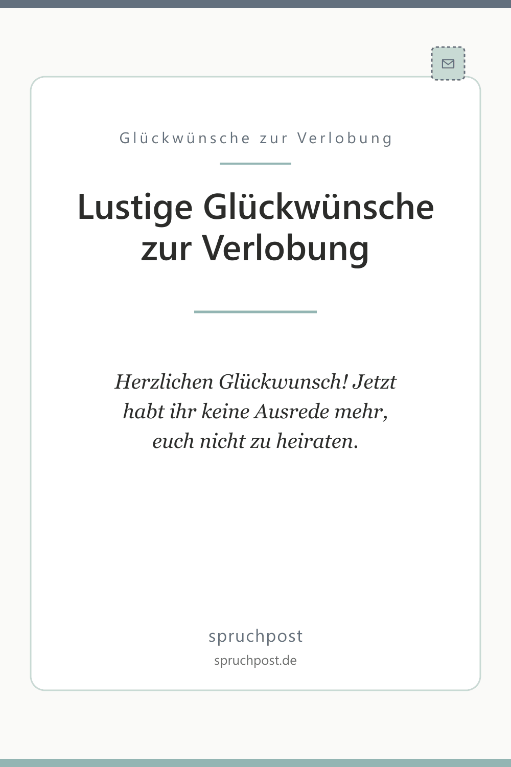 Spruchbild: Lustige Glückwünsche zur Verlobung