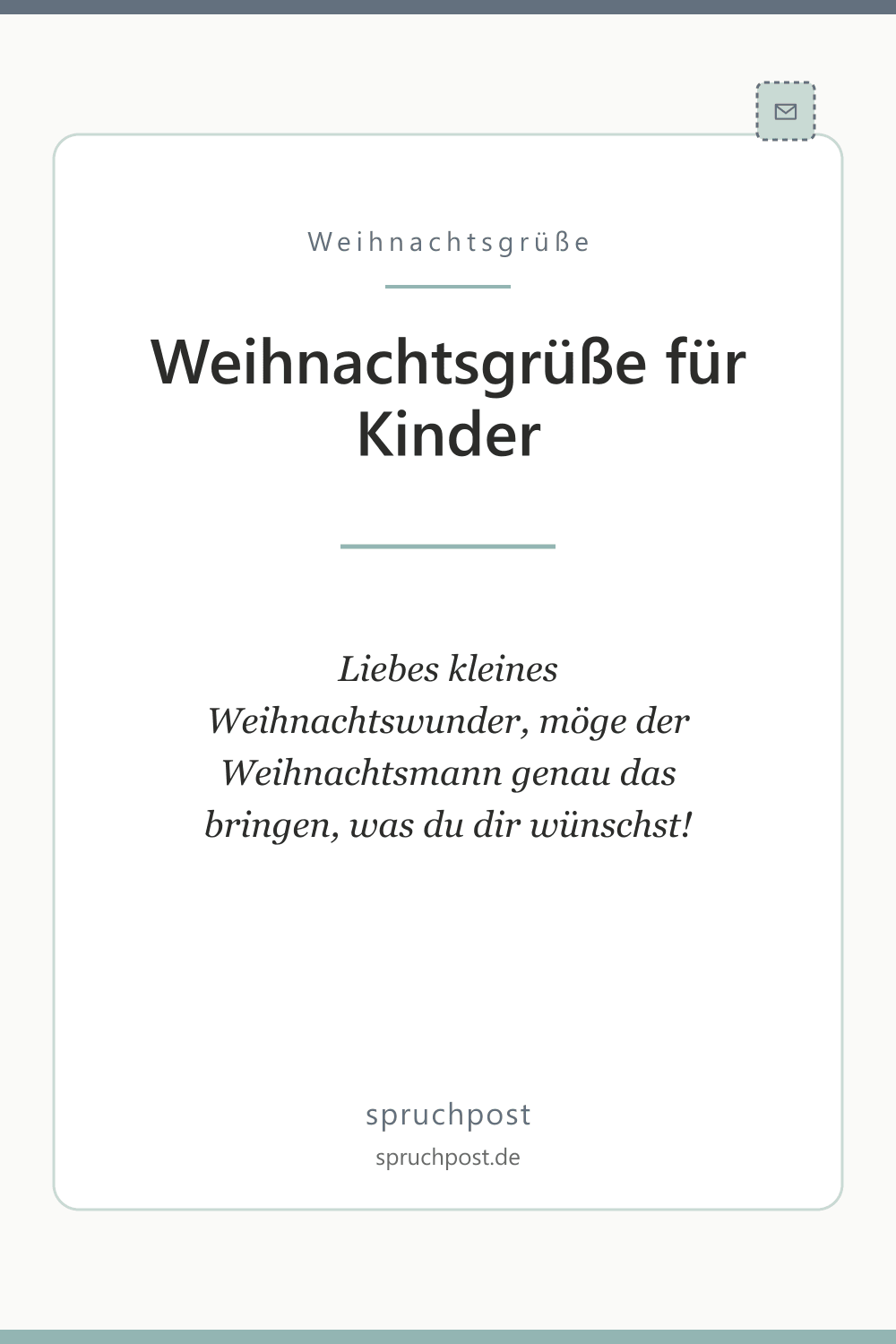 Spruchbild: Weihnachtsgrüße für Kinder