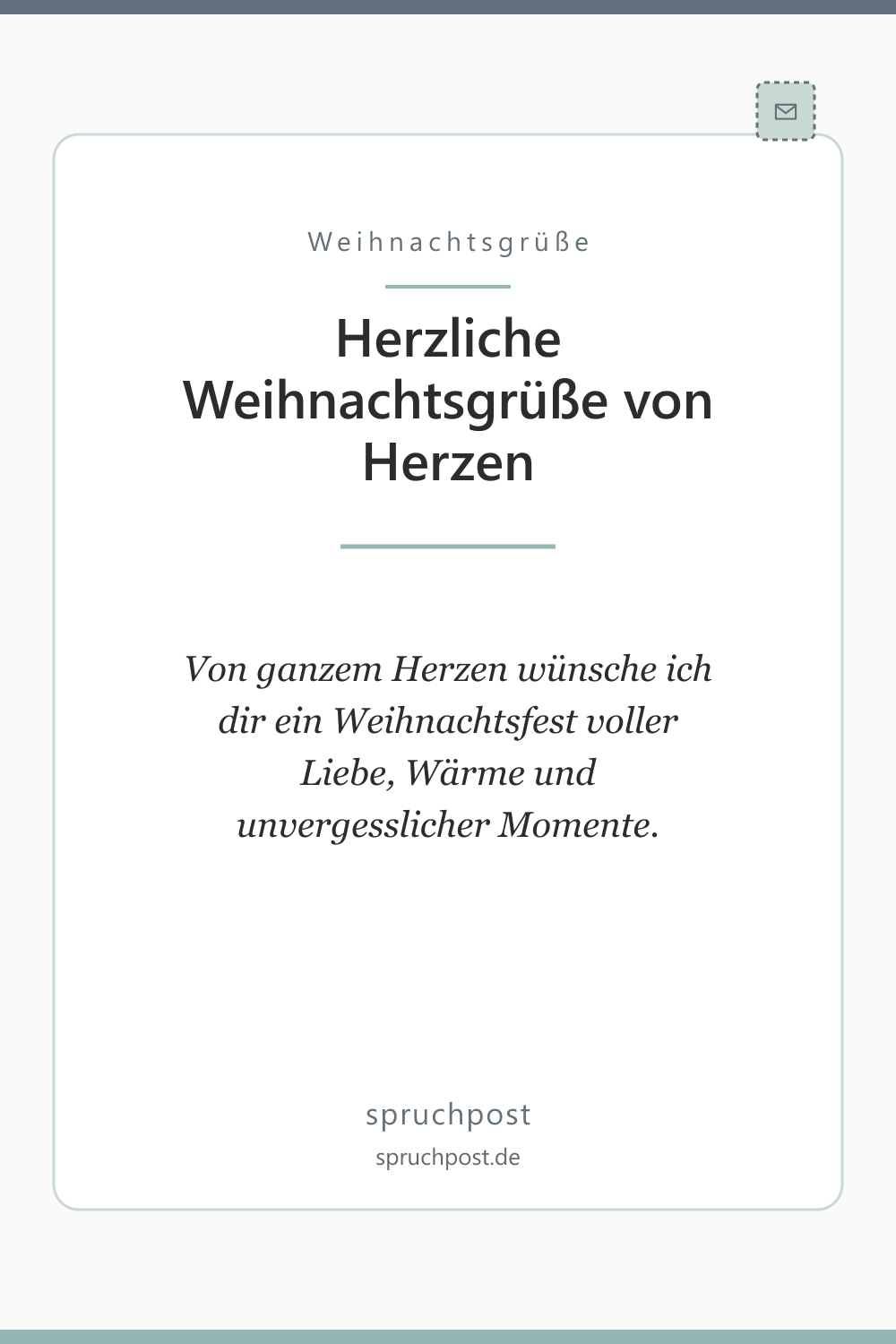 Spruchbild: Herzliche Weihnachtsgrüße von Herzen